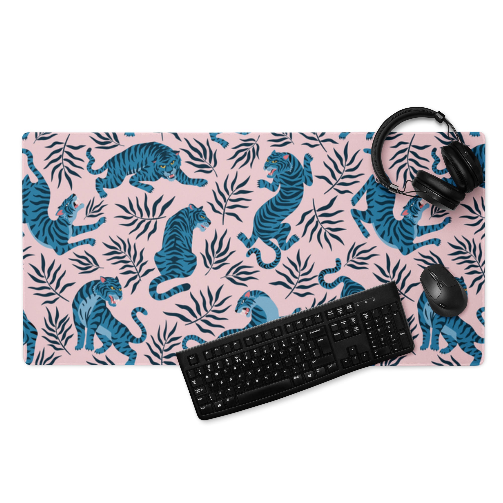 tapis souris géant tigre rose bleu