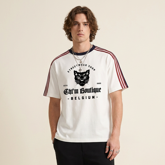 Streetwear Tee CHT'M Boutique Belgium | Bandes Tricolores | Unisexe