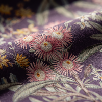 Macro texture de l'impression florale sur popeline