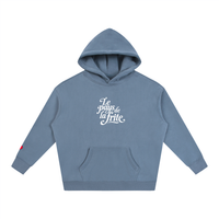 Hoodie belge original Le Pays de la Frite bleu jean, sweat a capuche oversize CHT M Boutique