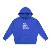 Hoodie belge original Le Pays de la Frite bleu Klein, sweat a capuche oversize CHT M Boutique