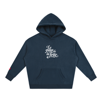Hoodie belge original Le Pays de la Frite bleu marine, sweat a capuche oversize CHT M Boutique