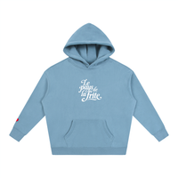 Hoodie belge original Le Pays de la Frite bleu moyen, sweat a capuche oversize CHT M Boutique
