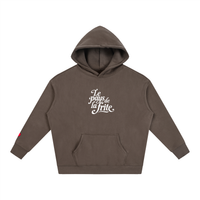 Hoodie belge original Le Pays de la Frite brun fonce, sweat a capuche oversize CHT M Boutique