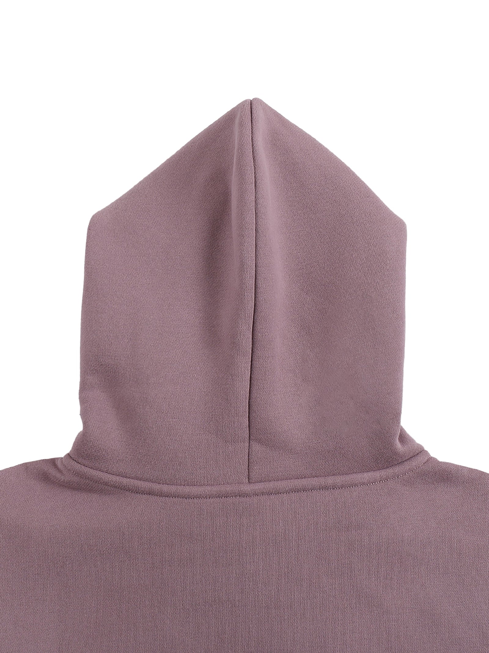 Capuche du hoodie belge Le Pays de la Frite vue de profil, coupe oversize