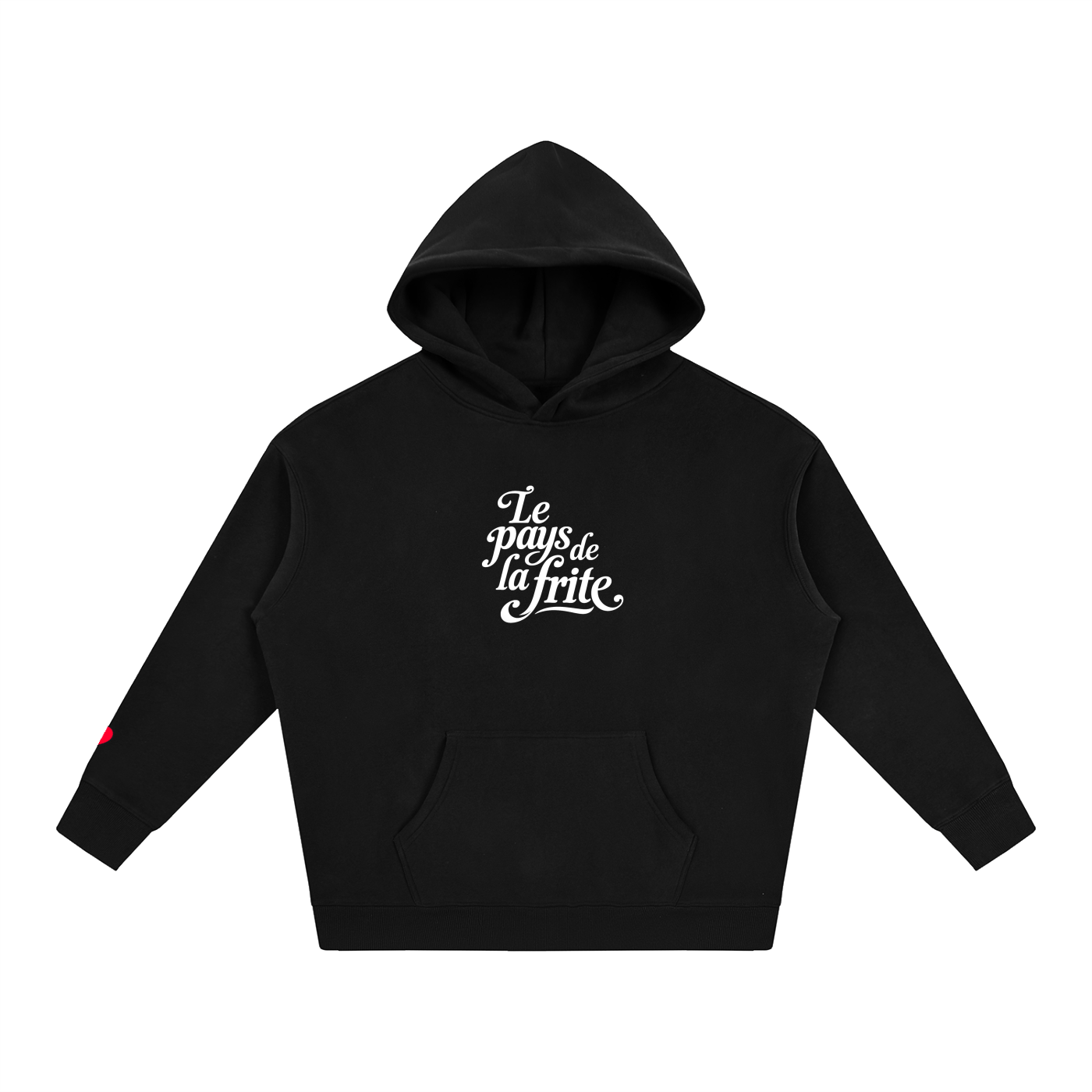 Hoodie belge original Le Pays de la Frite noir, sweat a capuche oversize CHT M Boutique