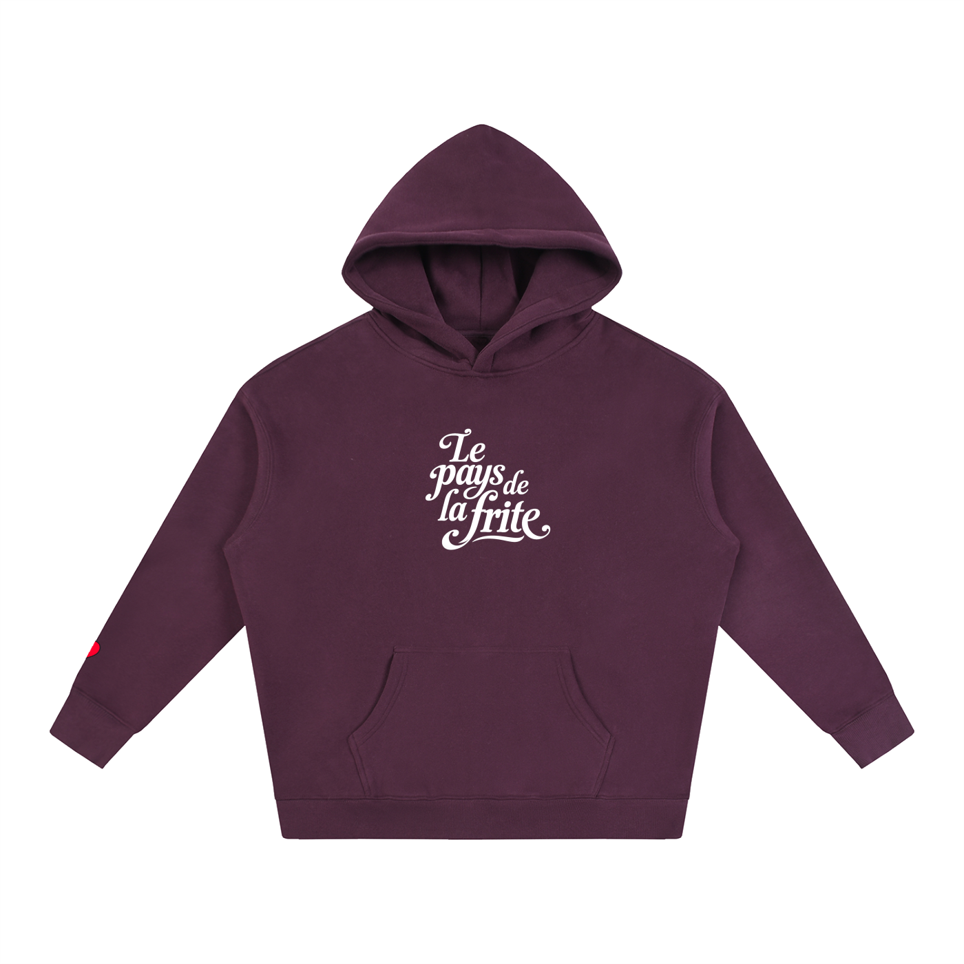 Hoodie belge original Le Pays de la Frite prune, sweat a capuche oversize CHT M Boutique