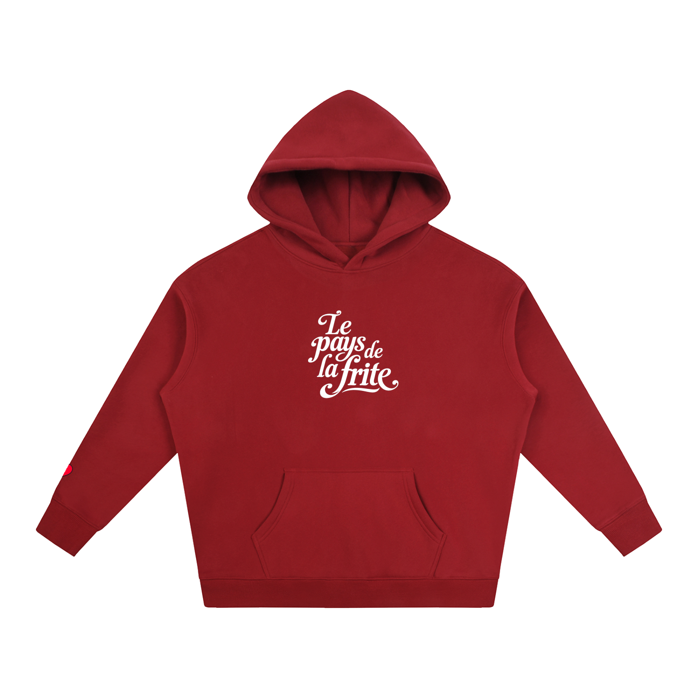 Hoodie belge original Le Pays de la Frite rouge, sweat a capuche oversize CHT M Boutique