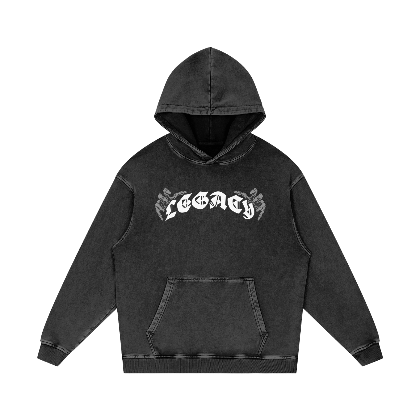 hoodie oversize noir delave