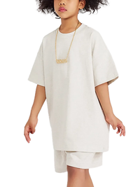 T-shirt oversized enfant Samouraï - imprimé guerrier japonais à cheval et vague
