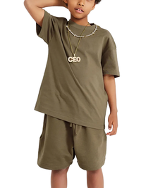 T-shirt oversized enfant Samouraï - imprimé guerrier japonais à cheval et vague