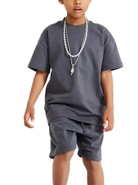 T-shirt oversized enfant Samouraï - imprimé guerrier japonais à cheval et vague