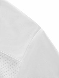Épaule du maillot mesh DAD Beer blanc - détail du raccord entre le tissu plein et la maille ajourée