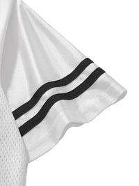 Doubles bandes noires du maillot mesh DAD Beer - gros plan sur les rayures sportives en bas de bras