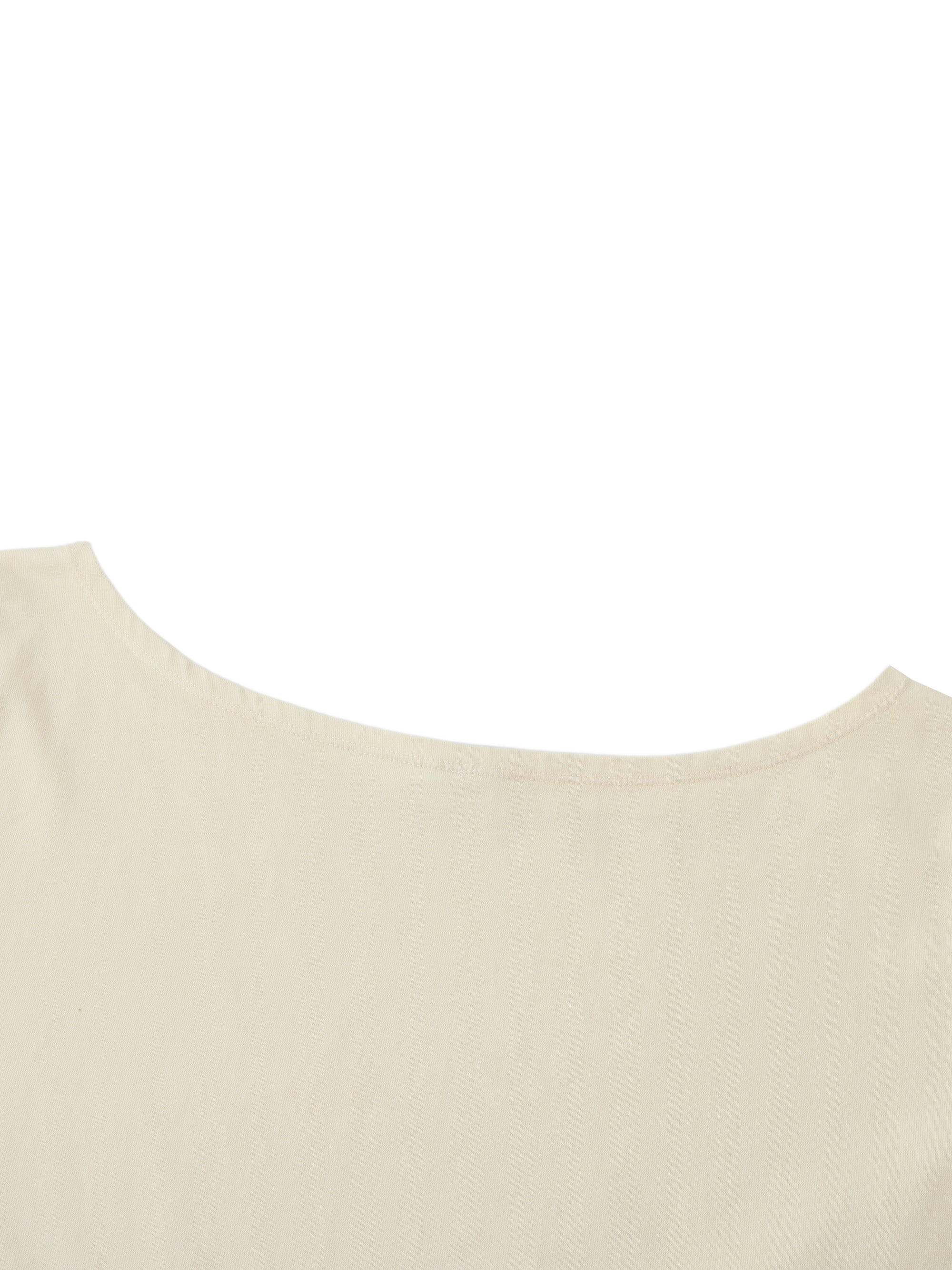 T-shirt femme en coton à ourlet roulé à épaules dénudées