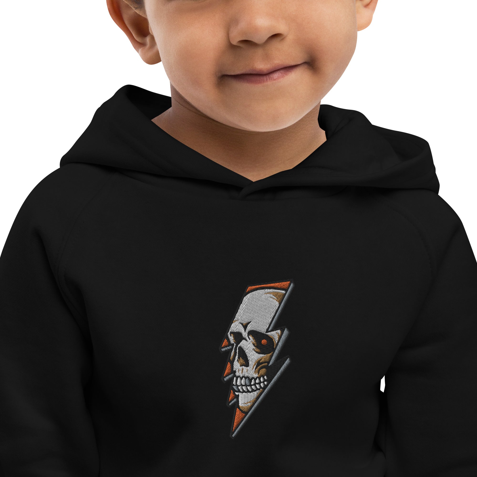 Pull à capuche brodé pour enfants - Thunder Skull