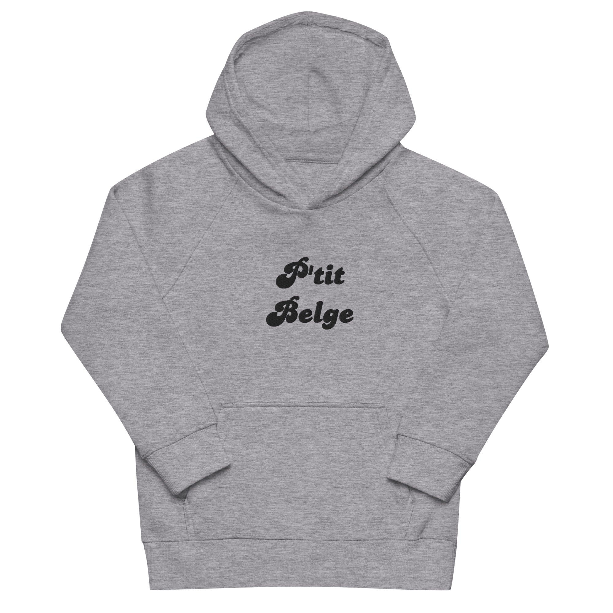 Pull capuche écologique pour enfants brodé "P'tit Belge"