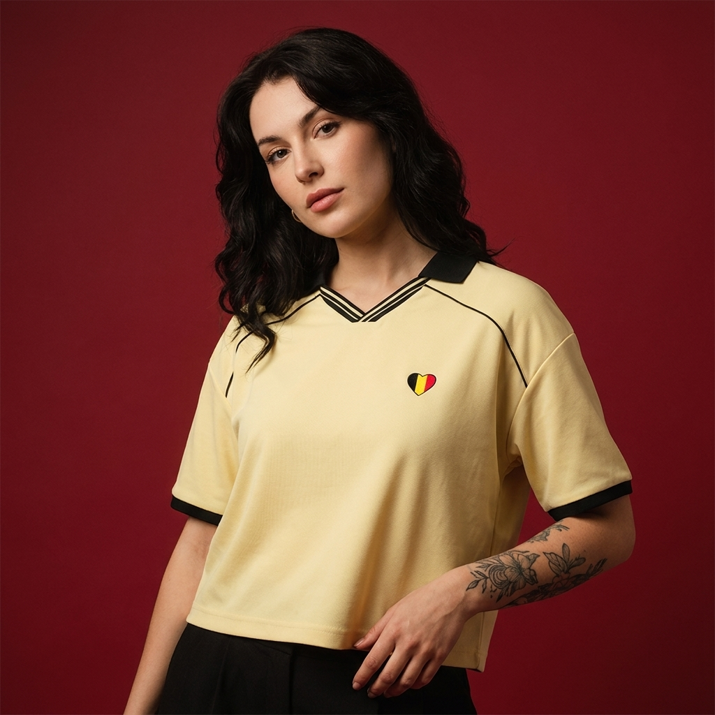 Belgium Heart Jersey Tee – Supporter la Belgique avec style