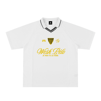 Maillot de foot oversize Wesh Pélo Heneni blanc col noir, face – CHT'M