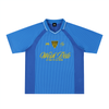 Maillot de foot oversize rayé bleu Wesh Pélo Heneni, face, col V – CHT'M