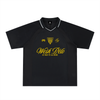 Maillot de foot oversize Wesh Pélo Heneni noir, face, col V blanc – CHT'M
