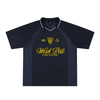 Maillot de foot oversize Wesh Pélo Je vais te la faire bleu marine, face, col V à liseré – CHT'M