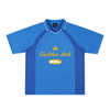Maillot foot techno oversize bleu royal – jersey rétro Golden Tich, couronne et badge BXL Bruxelles
