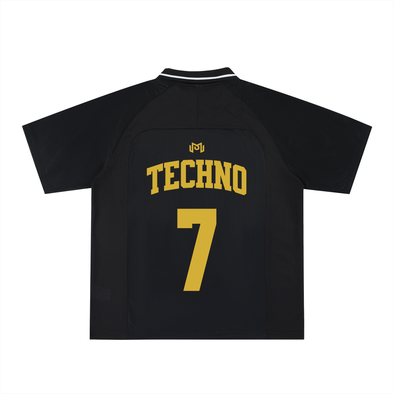 Maillot de Foot Techno Oversize – Jersey Rétro Rave BXL « Golden Tich »