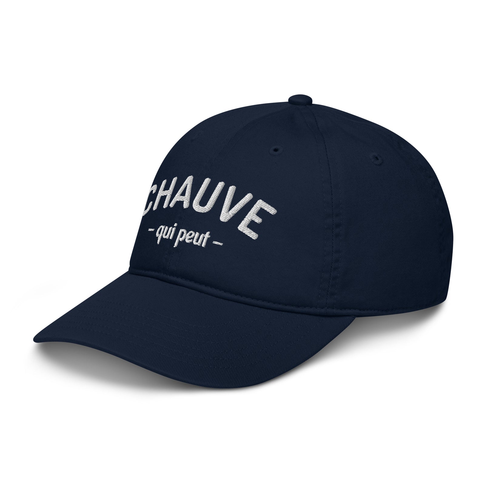 Casquette baseball chauve qui peut noir vue de trois quarts CHT'M Boutique