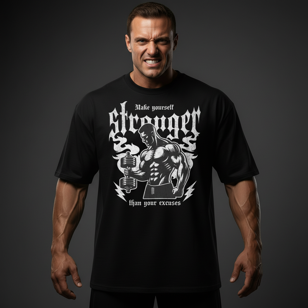 T-Shirt musculation et bodybuilding motivation - Make yourself stronger