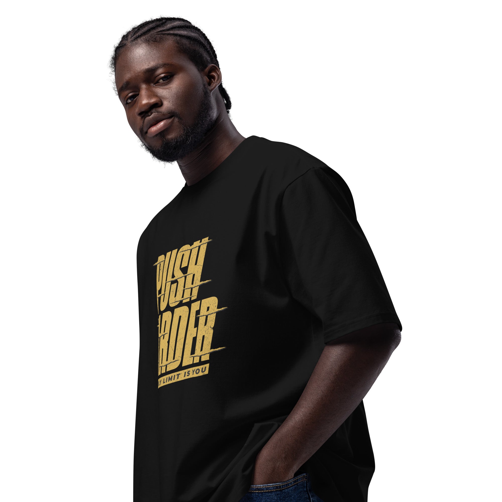 T-Shirt pour hommes musculation PUSH HARDER