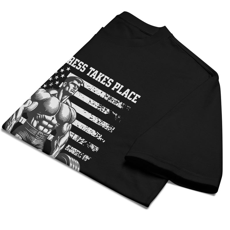 T-Shirt musculation et bodybuilding motivation - All progress takes place outside the confort zone