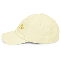 casquette tendance femme jaune brodée