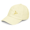 casquette pastel jaune pour femme avec broderie oiseau du paradis