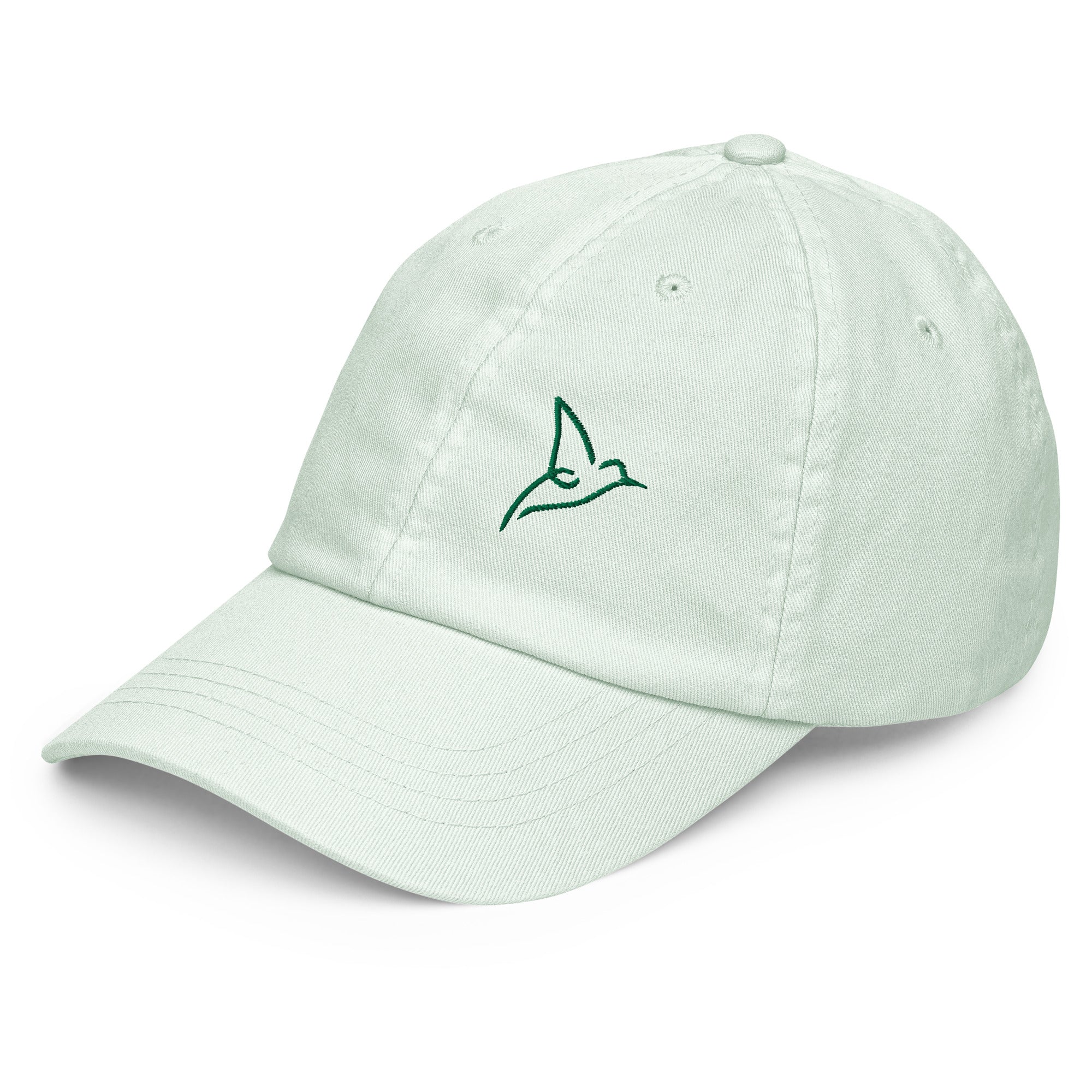 casquette femme baseball pastel vert brodée oiseau du paradis
