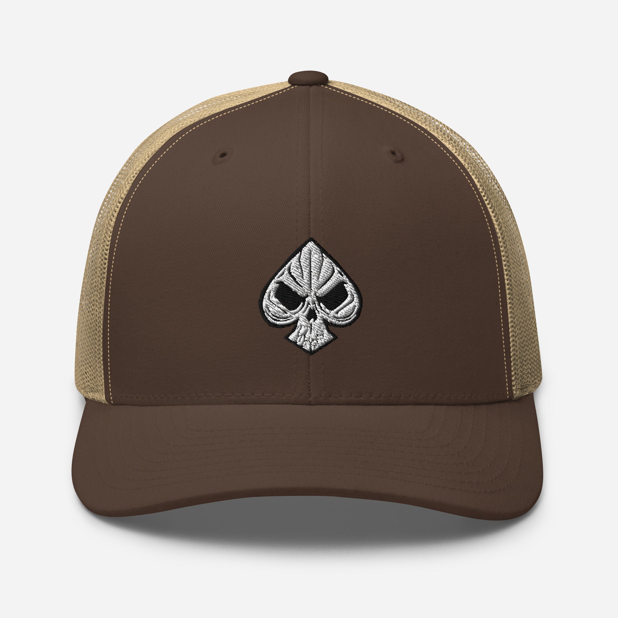 casquette à motif crâne poker