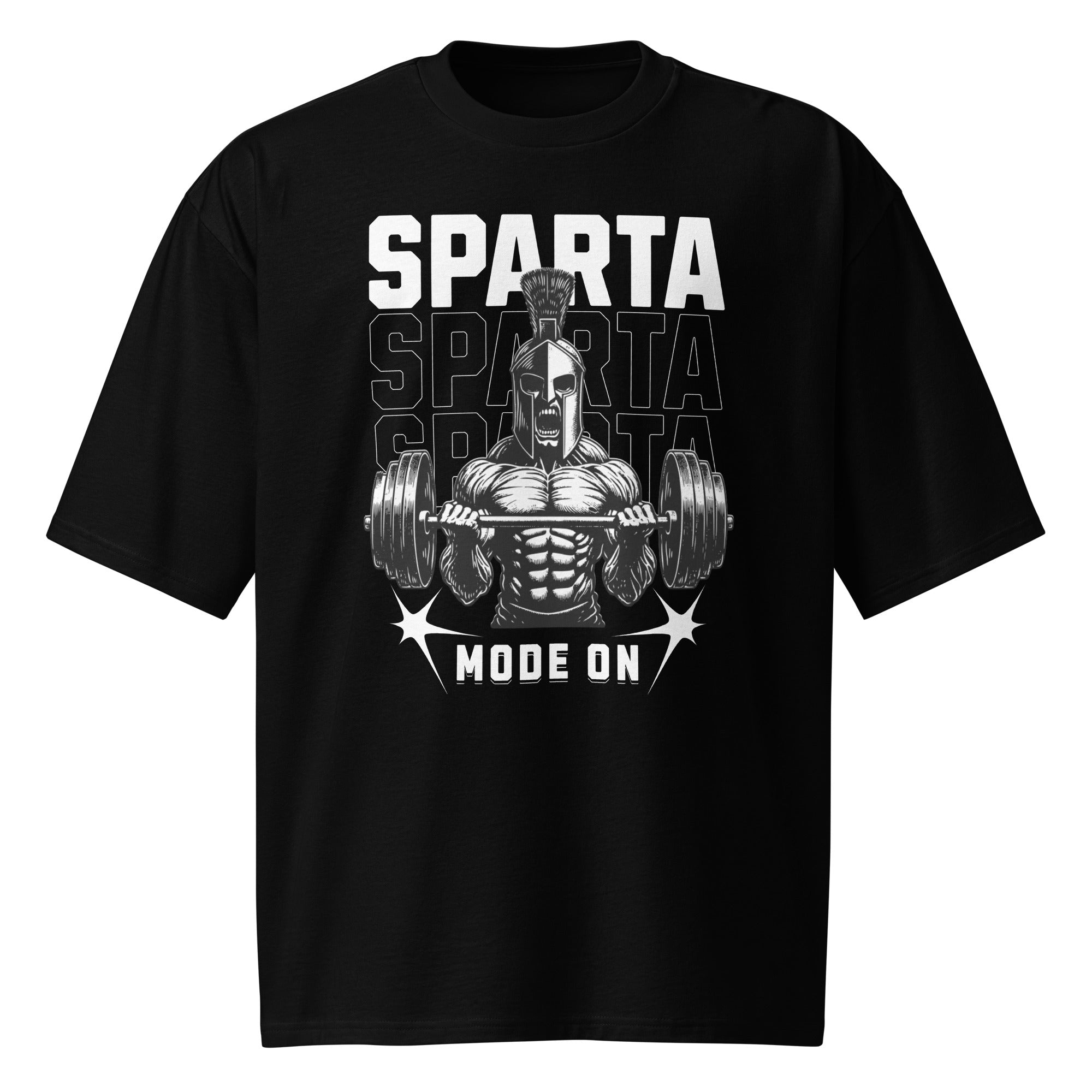 t-shirt noir gym sport sparta porté par un sparta