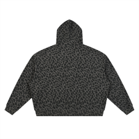Sweat à capuche léopard noir zippé oversize unisexe - vue de dos