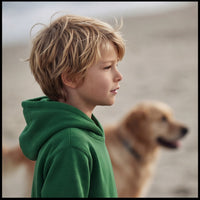 Sweat à Capuche Vert Scout Enfant - Pull Oversize Résistant pour Activités Outdoor