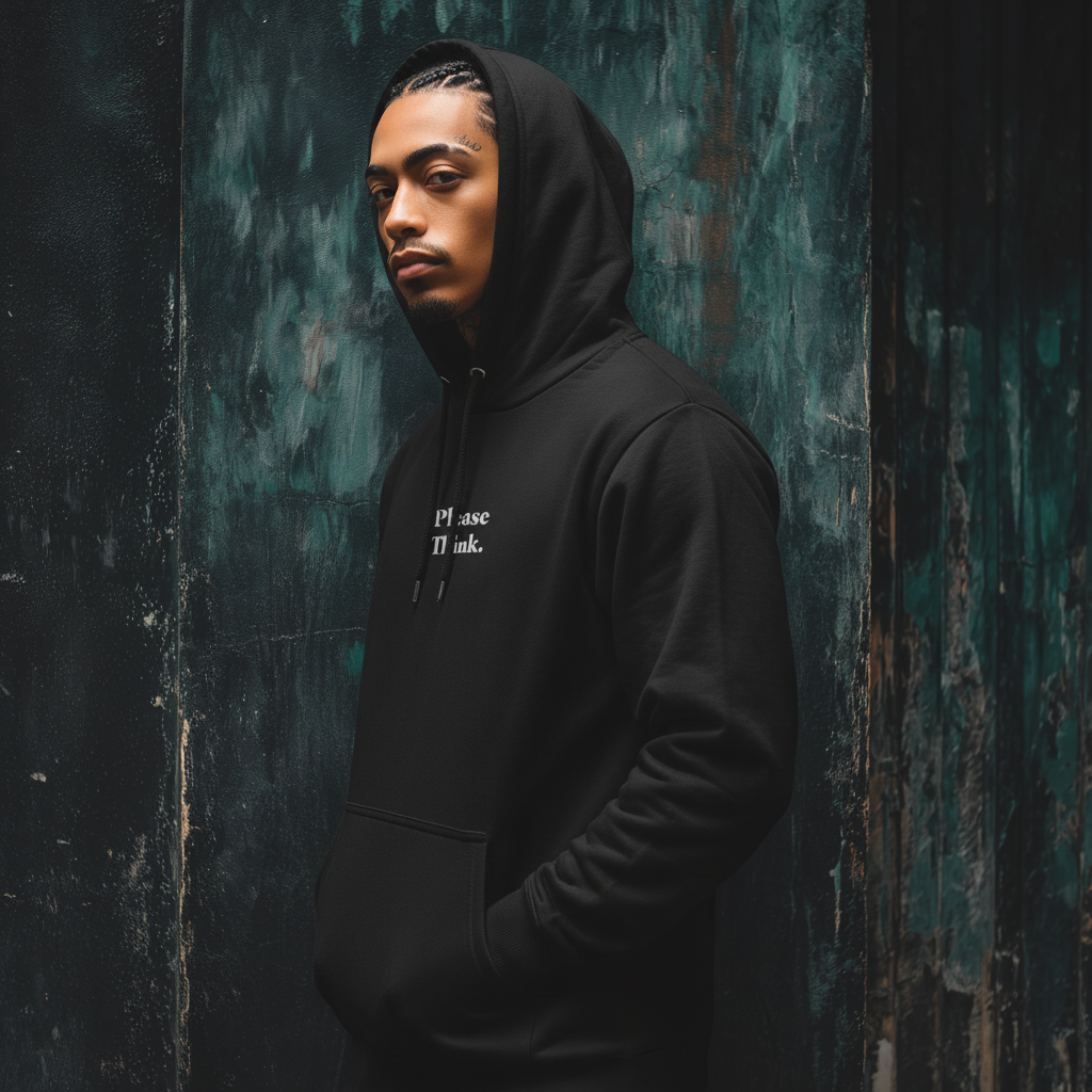 Pull à capuche - Please Think.