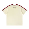 Dos du t-shirt 3 bandes CHT'M écru avec print BELGIUM et bandes bordeaux