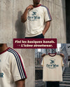 Lookbook du t-shirt 3 bandes original CHT'M Wear, streetwear belge