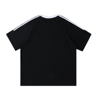 T-shirt belge original Bien ou Bien noir, dos uni avec bandes blanches raglan