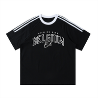 T-shirt belge original Bien ou Bien noir, print collégial BELGIUM BXL, vue de face