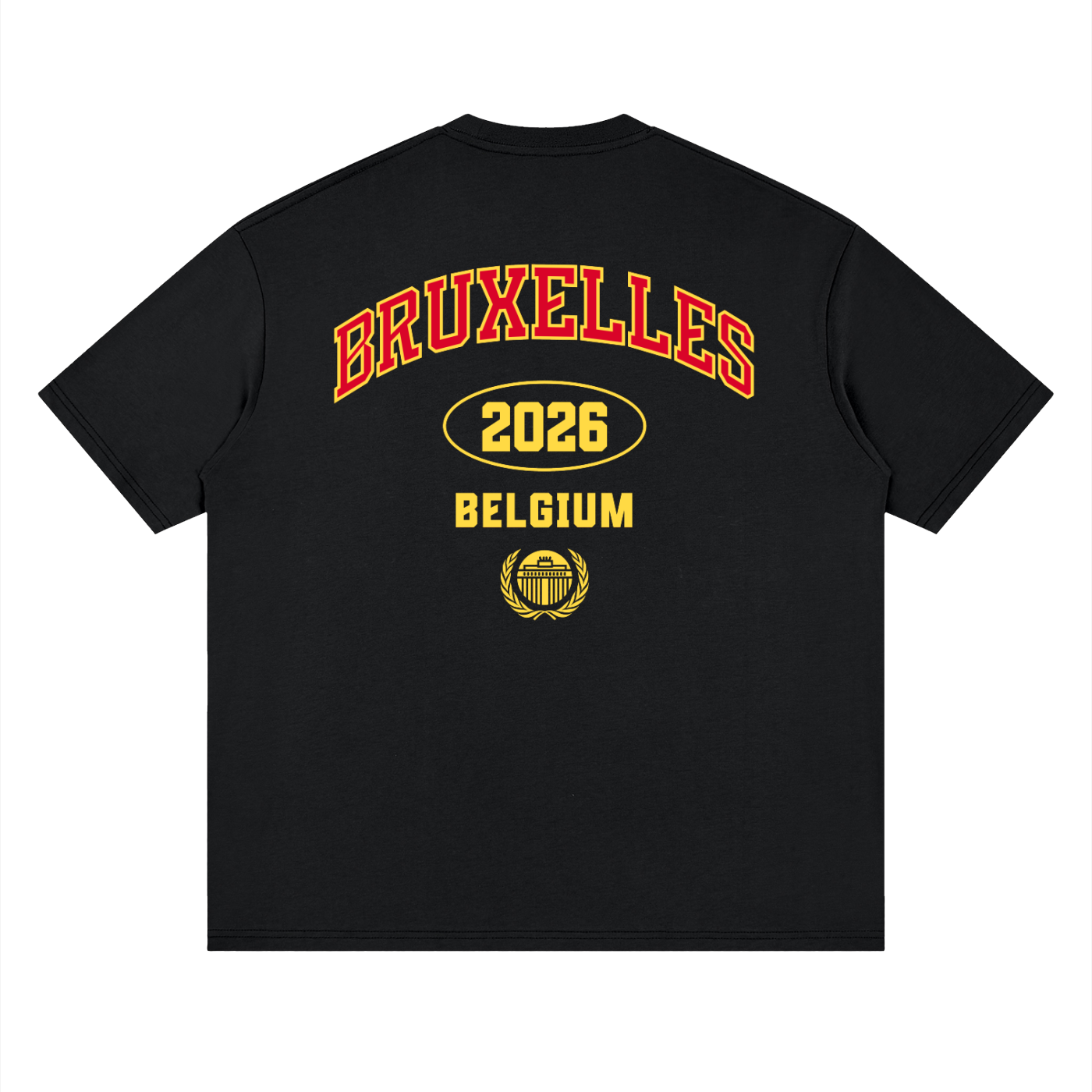T-shirt belge original BRUXELLES 2026 Belgium, imprimé collégial - vue de dos