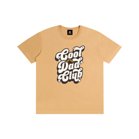 T-shirt Cool Dad Club beige camel, imprimé rétro moustache - vue de face