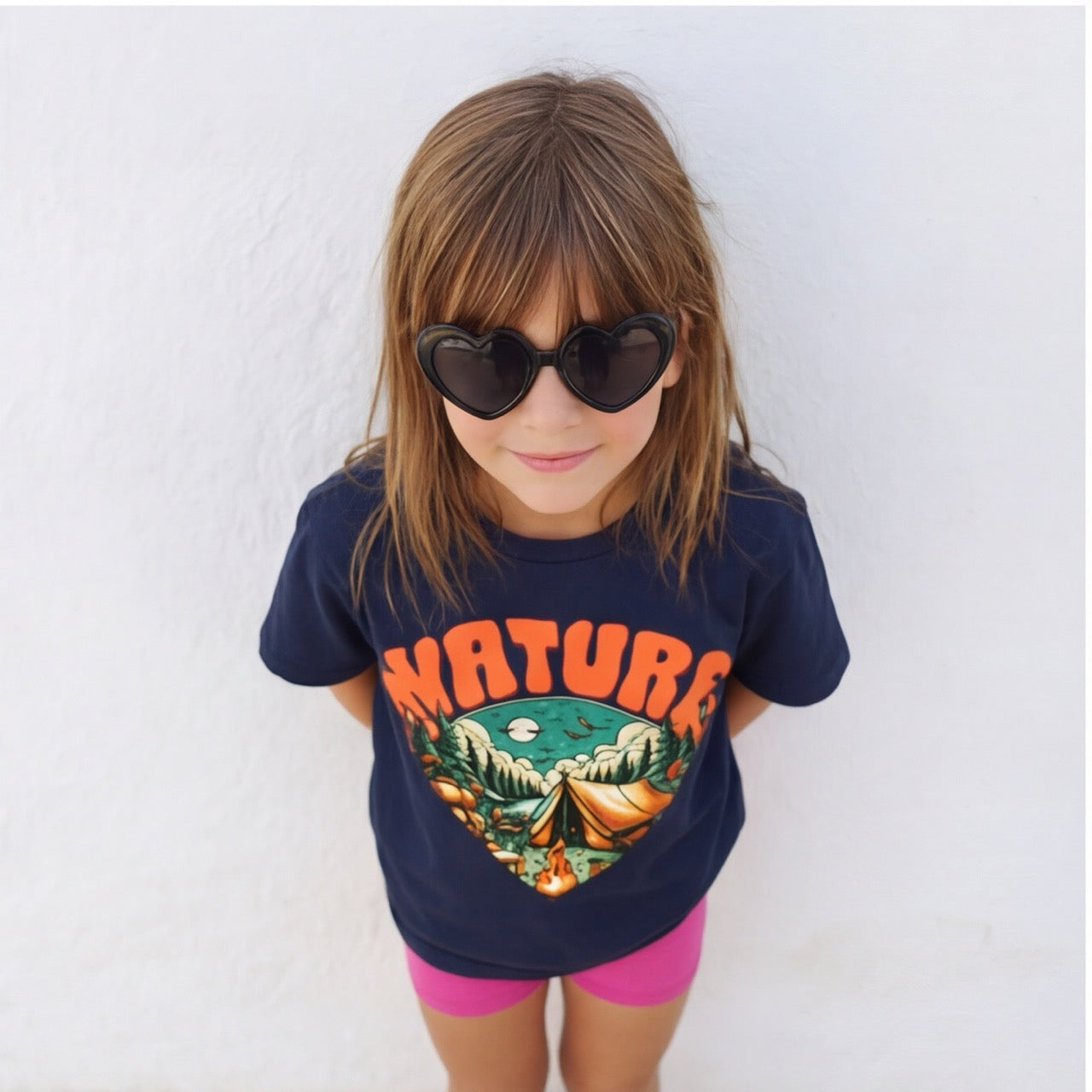 T-shirt Enfant Nature Heart - Design Camping Vintage
