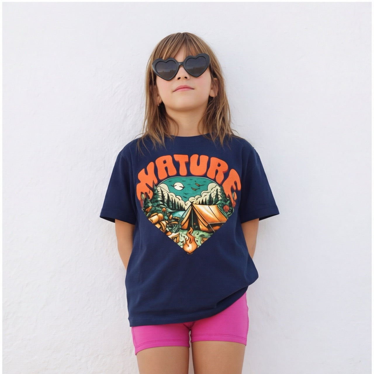 T-shirt Enfant Nature Heart - Design Camping Vintage