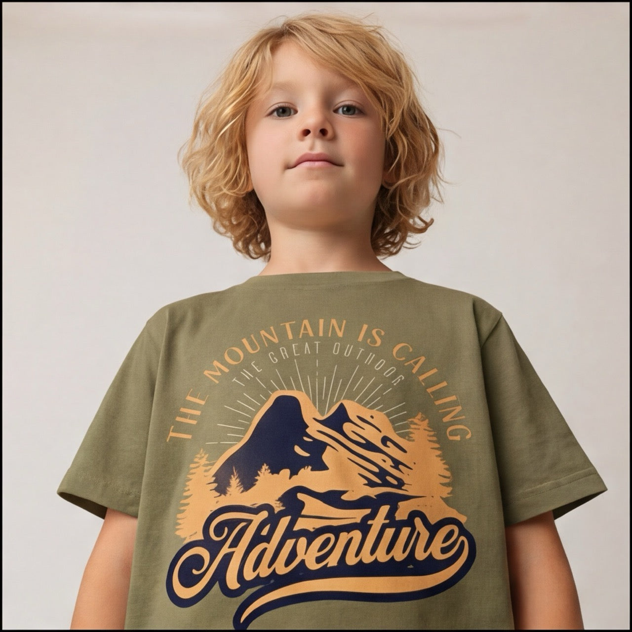 T-shirt enfant  Mountain is Calling Adventure - Design Vintage Outdoor
