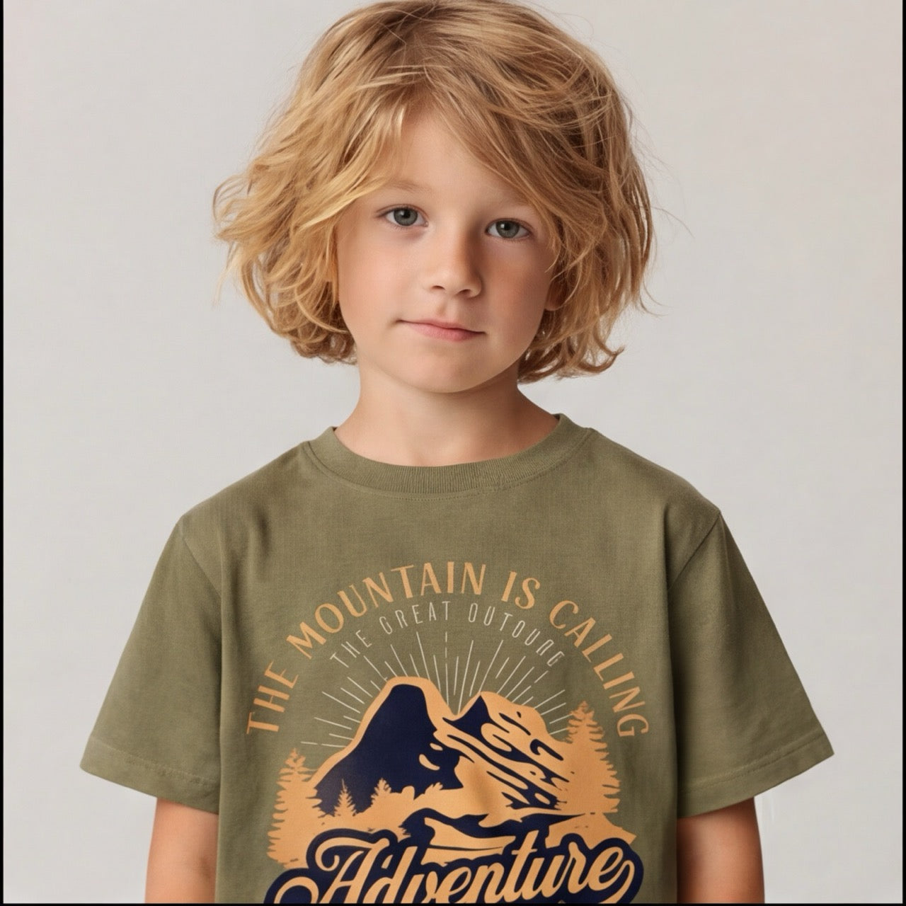 T-shirt enfant  Mountain is Calling Adventure - Design Vintage Outdoor